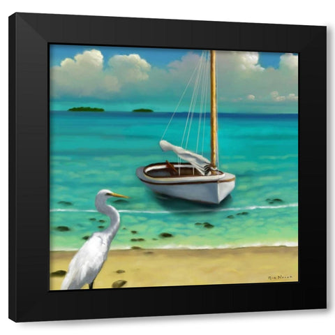 Sailing Serenity IV Black Modern Wood Framed Art Print by Novak, Rick