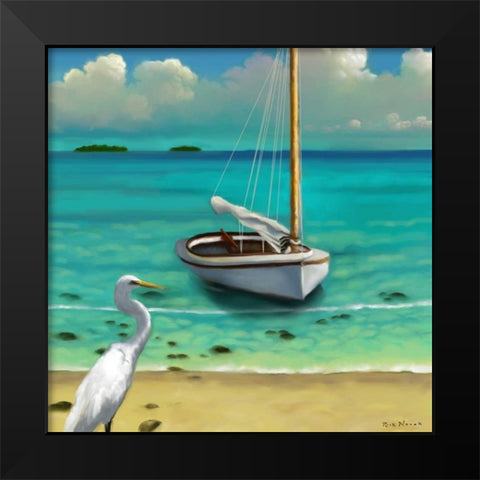 Sailing Serenity IV Black Modern Wood Framed Art Print by Novak, Rick