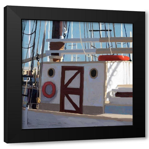 Sailing Serenity V Black Modern Wood Framed Art Print with Double Matting by Novak, Rick
