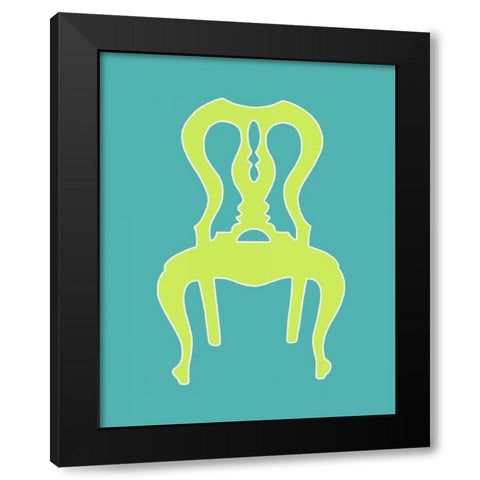 Graphic Chair II Black Modern Wood Framed Art Print with Double Matting by Zarris, Chariklia