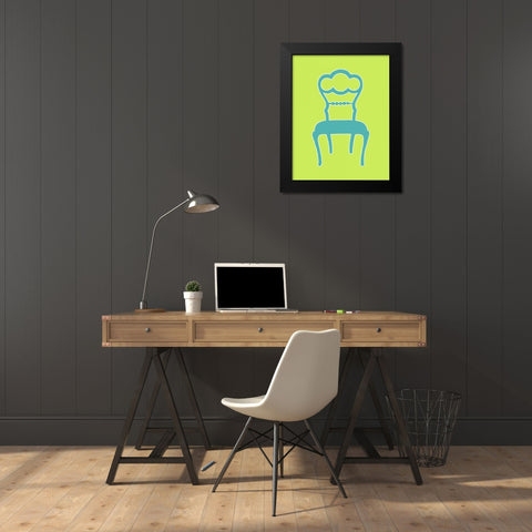 Graphic Chair IV Black Modern Wood Framed Art Print by Zarris, Chariklia