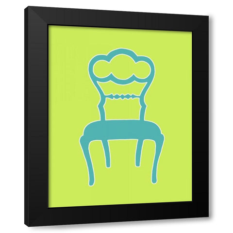 Graphic Chair IV Black Modern Wood Framed Art Print with Double Matting by Zarris, Chariklia