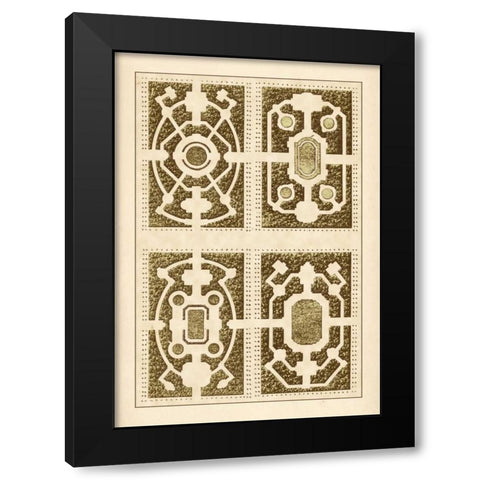 Garden Maze II Black Modern Wood Framed Art Print with Double Matting by Blondel