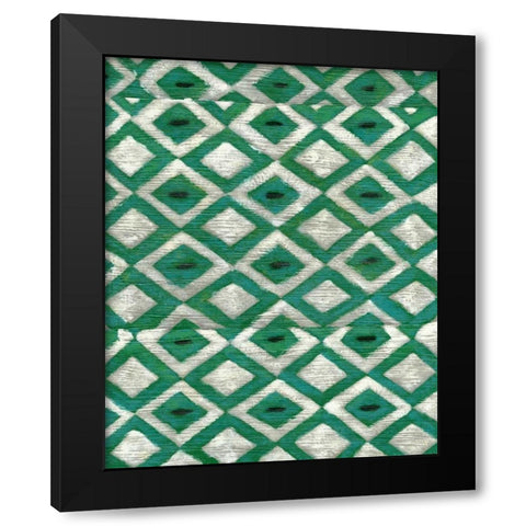 Silk Road Ikat I Black Modern Wood Framed Art Print with Double Matting by Zarris, Chariklia