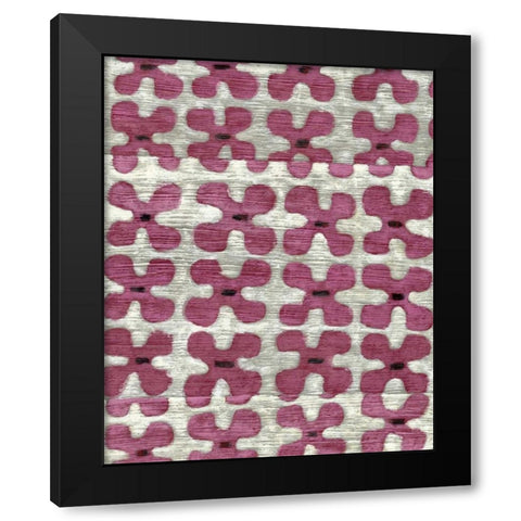 Silk Road Ikat III Black Modern Wood Framed Art Print with Double Matting by Zarris, Chariklia