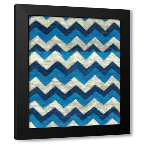 Silk Road Ikat IV Black Modern Wood Framed Art Print with Double Matting by Zarris, Chariklia