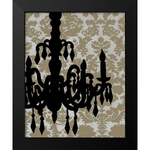 Chandelier Silhouette II Black Modern Wood Framed Art Print by Harper, Ethan