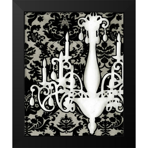 Patterned Chandelier I Black Modern Wood Framed Art Print by Harper, Ethan