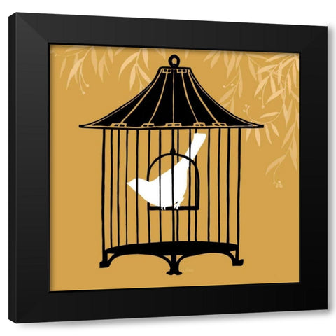Birdcage Silhouette I Black Modern Wood Framed Art Print with Double Matting by Vess, June Erica