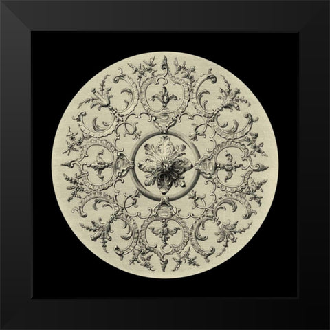 Black and Tan Medallion II Black Modern Wood Framed Art Print by Vision Studio