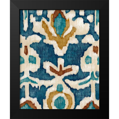 Ocean Ikat I Black Modern Wood Framed Art Print by Zarris, Chariklia