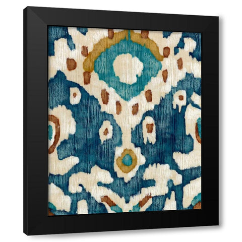 Ocean Ikat II Black Modern Wood Framed Art Print with Double Matting by Zarris, Chariklia