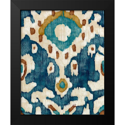 Ocean Ikat II Black Modern Wood Framed Art Print by Zarris, Chariklia