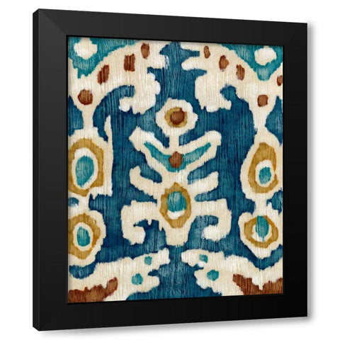 Ocean Ikat III Black Modern Wood Framed Art Print by Zarris, Chariklia