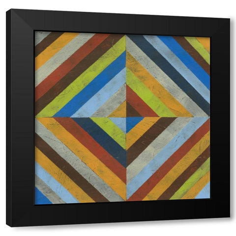 Converge I Black Modern Wood Framed Art Print by Vess, June Erica