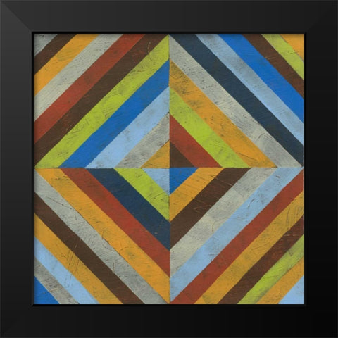 Converge I Black Modern Wood Framed Art Print by Vess, June Erica