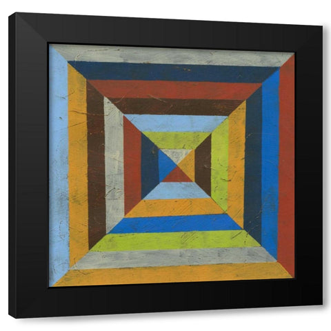 Converge III Black Modern Wood Framed Art Print by Vess, June Erica