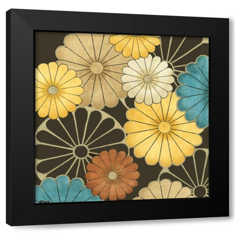Floral Confetti I Black Modern Wood Framed Art Print with Double Matting by Vess, June Erica
