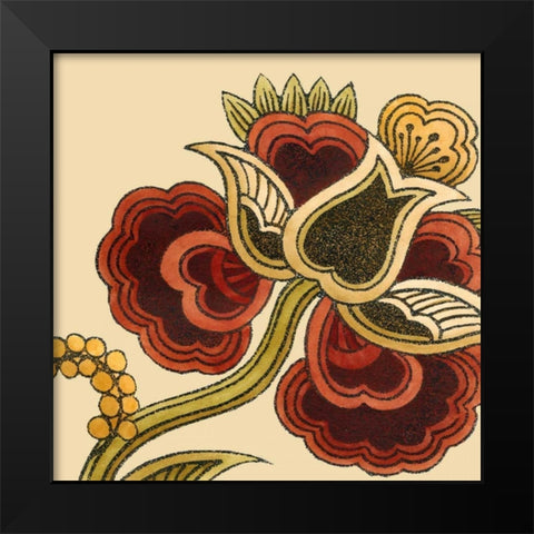Paprika Floral I Black Modern Wood Framed Art Print by Vess, June Erica