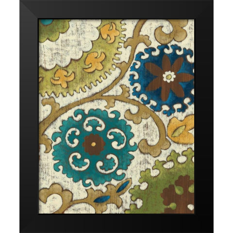 Suzani Song VI Black Modern Wood Framed Art Print by Zarris, Chariklia