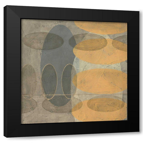 Custom Muted Echos II Black Modern Wood Framed Art Print with Double Matting by Goldberger, Jennifer