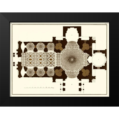 French Marquetry II Black Modern Wood Framed Art Print by Vision Studio