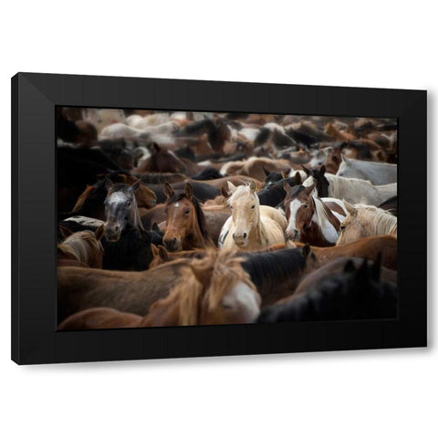 Meeting Place Black Modern Wood Framed Art Print by PHBurchett