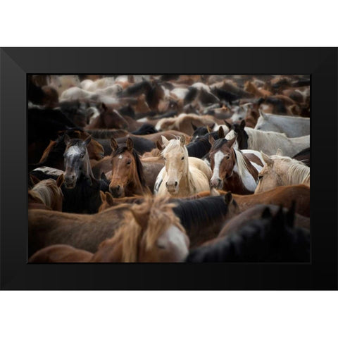 Meeting Place Black Modern Wood Framed Art Print by PHBurchett