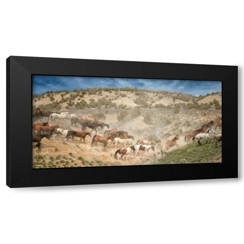 Moving the Herd Black Modern Wood Framed Art Print by PHBurchett