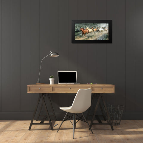 Stampede I Black Modern Wood Framed Art Print by PHBurchett