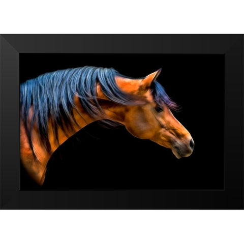 Wind Swept Black Modern Wood Framed Art Print by PHBurchett