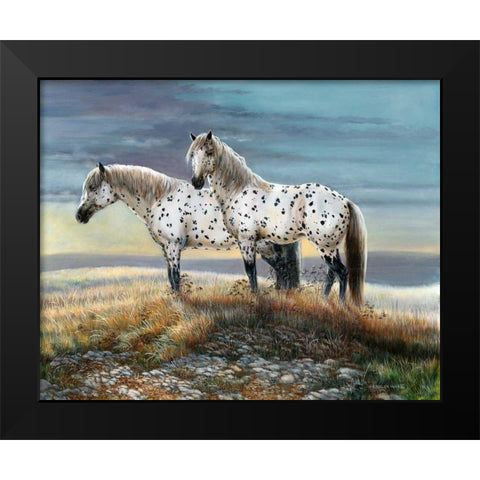 Appaloosa Sundown Black Modern Wood Framed Art Print by Mock, Carolyn