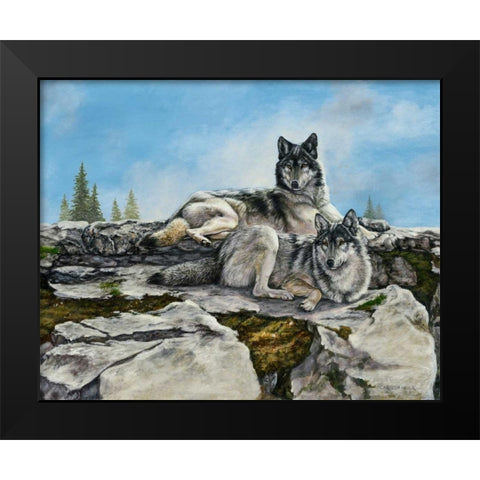 Mountain Morning Black Modern Wood Framed Art Print by Mock, Carolyn