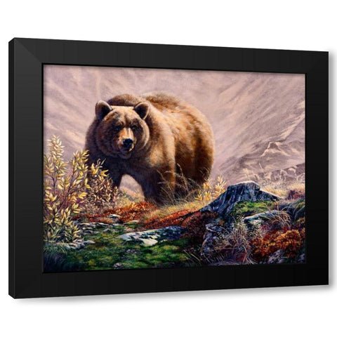 Beary Delight Black Modern Wood Framed Art Print by Mock, Carolyn