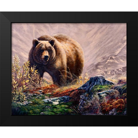 Beary Delight Black Modern Wood Framed Art Print by Mock, Carolyn