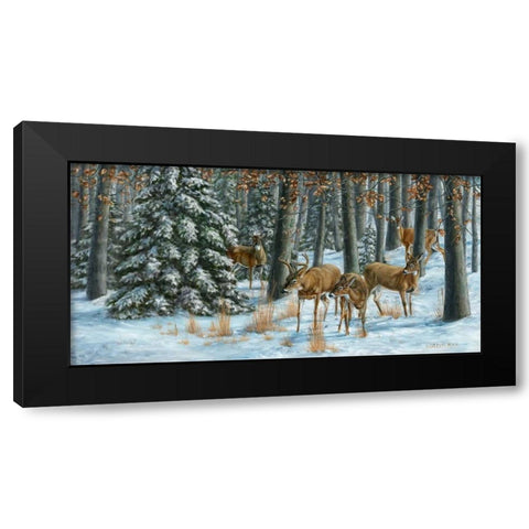 Winter Gathering Black Modern Wood Framed Art Print by Mock, Carolyn
