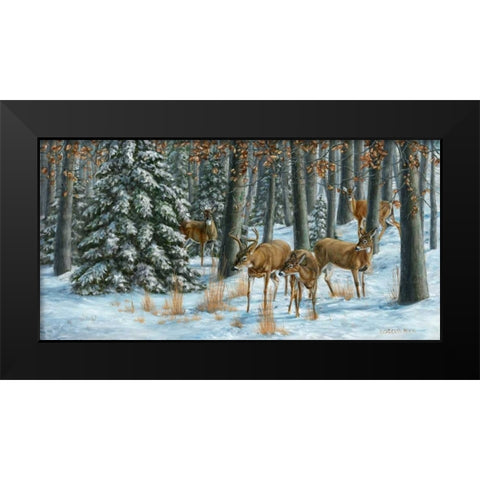 Winter Gathering Black Modern Wood Framed Art Print by Mock, Carolyn