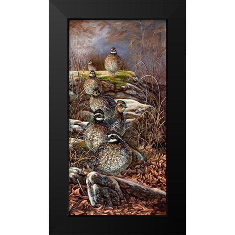 Quail Trail Black Modern Wood Framed Art Print by Mock, Carolyn