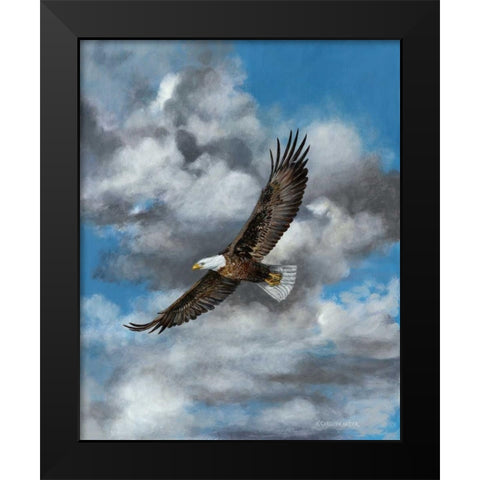Soaring Black Modern Wood Framed Art Print by Mock, Carolyn