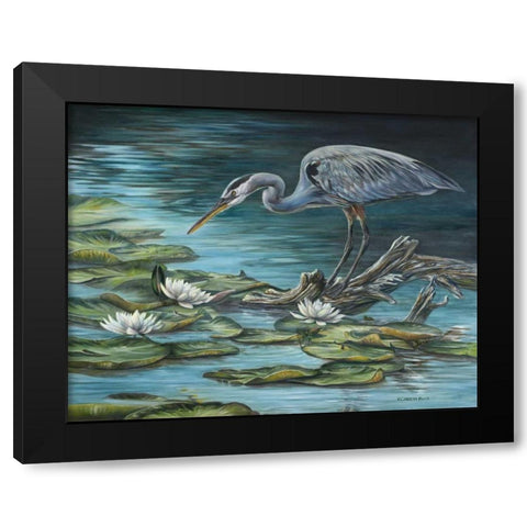Heron Haven Black Modern Wood Framed Art Print by Mock, Carolyn