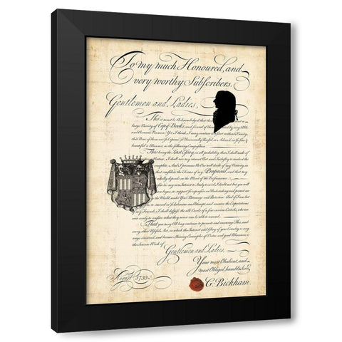 Bickhams Proposal Black Modern Wood Framed Art Print with Double Matting by Vision Studio