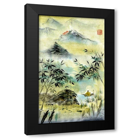 Having Visited Qui Baishi Black Modern Wood Framed Art Print with Double Matting by Rae, Nan