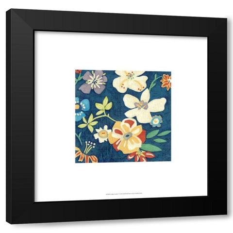 Indigo Garden V Black Modern Wood Framed Art Print with Double Matting by Zarris, Chariklia