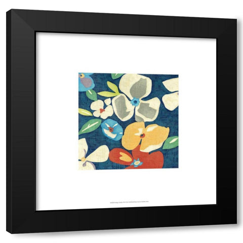 Indigo Garden VII Black Modern Wood Framed Art Print with Double Matting by Zarris, Chariklia