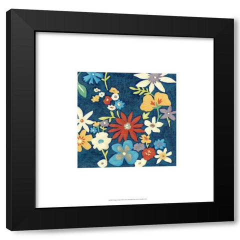 Indigo Garden VIII Black Modern Wood Framed Art Print with Double Matting by Zarris, Chariklia