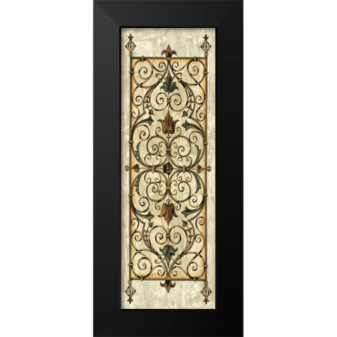 Crackled Verdigirs Panel II Black Modern Wood Framed Art Print by Vision Studio