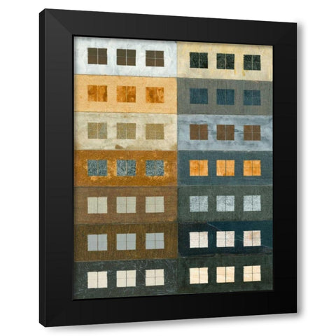 Urban Grid I Black Modern Wood Framed Art Print with Double Matting by Archie, Kate