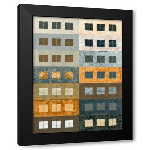 Urban Grid II Black Modern Wood Framed Art Print with Double Matting by Archie, Kate