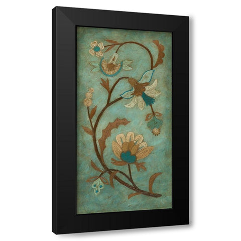 Embroidery Panel I Black Modern Wood Framed Art Print by Meagher, Megan