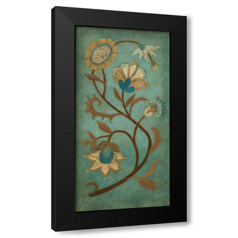Embroidery Panel II Black Modern Wood Framed Art Print with Double Matting by Meagher, Megan